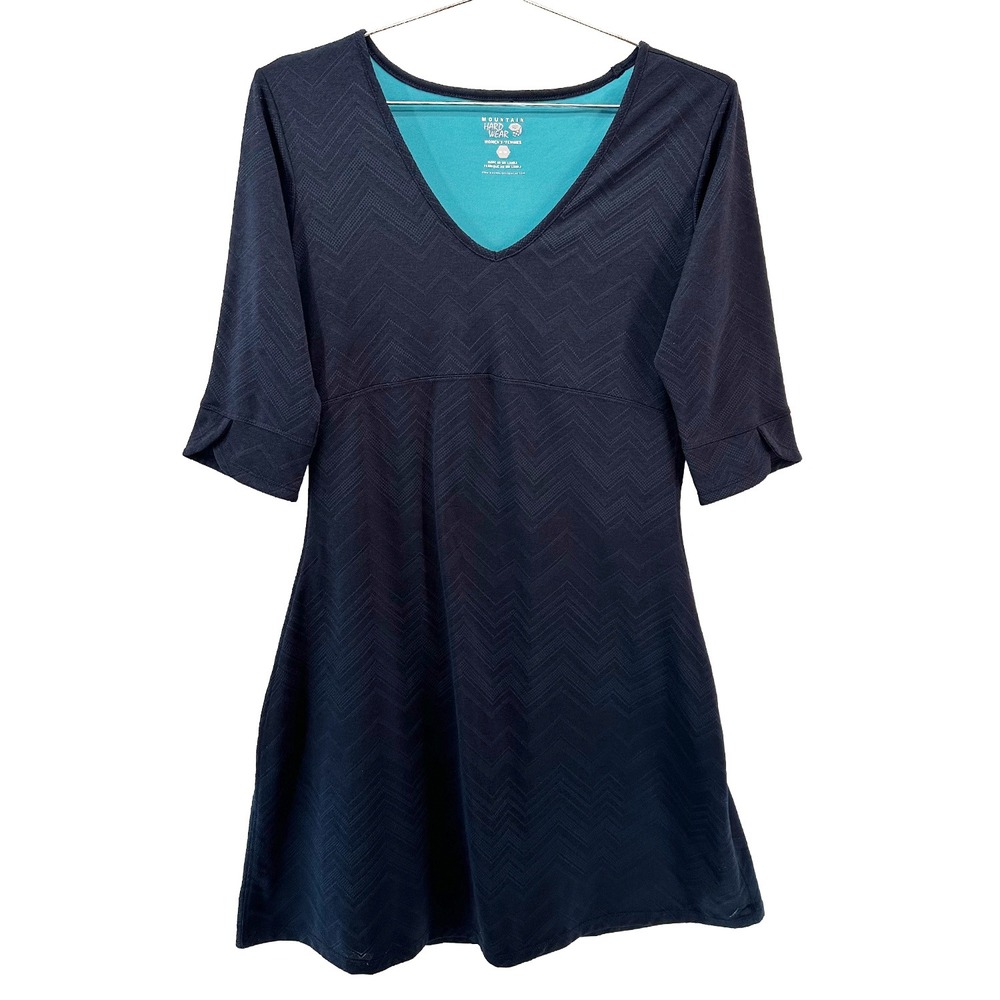 MOUNTAIN HARDWEAR Navendella Chevron Dress • Medium • navy‎ blue